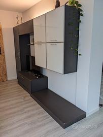 parete tv/parete attrezzata grigio scuro