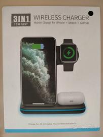 Wireless Charger 3 in 1, 15W Fast (Qi)