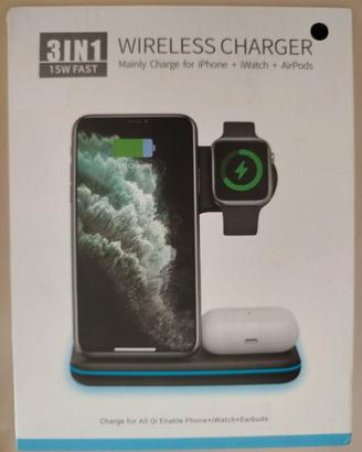 Wireless Charger 3 in 1, 15W Fast (Qi)