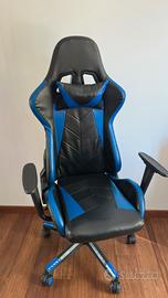 Sedia da gaming blu