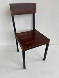 SEDIA design loft industriale vintage metallo legn