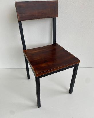 SEDIA design loft industriale vintage metallo legn