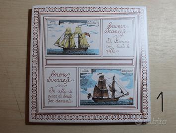 2 Piastrelle decorate stampe marittime - 20x20cm