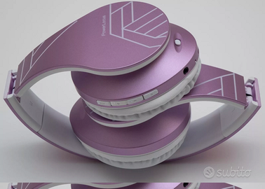 Cuffie Wireless Bluetooth overear viola e bianche