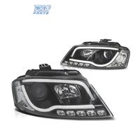 FARI AUDI A3 8P 08-12 LUCE DIURNA A TUBO FONDO NER