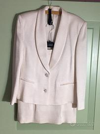 Tailleur smoking bianco avorio