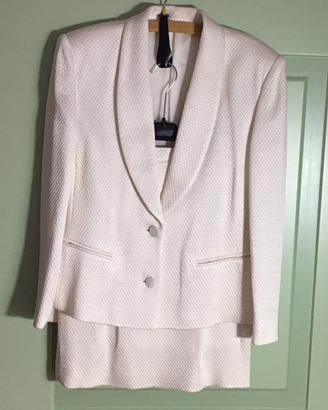 Tailleur smoking bianco avorio