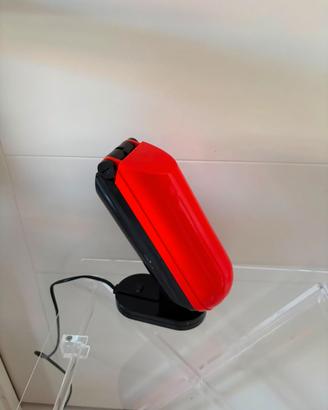 Lampada da Tavolo nera e rossa Anni 70 Manon