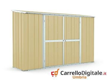 Casetta in lamiera per esterno 307x100cm beige