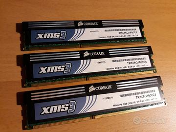 RAM Corsair xms3 DDR3  6Gb (3×2Gb)  1600MHz