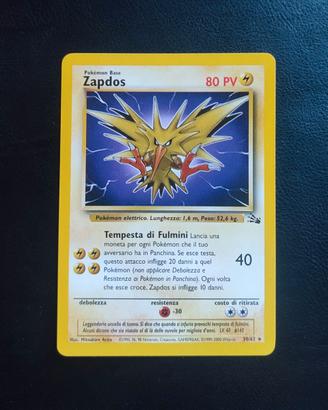 Carta Pokémon Zapdos rara 30/62 ita