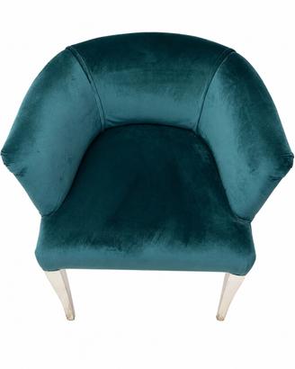 Poltrona in velluto blu petrolio