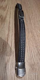 Bracciale uomo in pelle e acciaio 