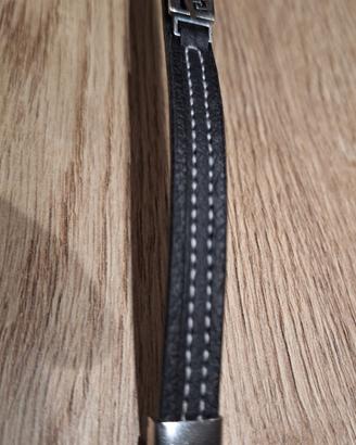 Bracciale uomo in pelle e acciaio 