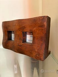 Portafoto in teak massiccio con due aperture