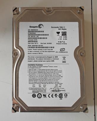 Lotto 2 HD 3,5" Seagate SATA 500 GB ciascuno