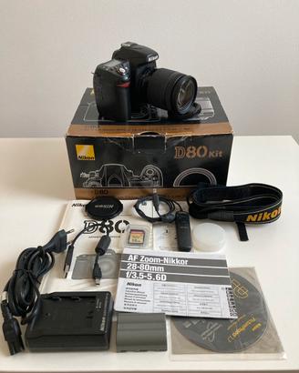 Nikon D80 CCD semipro kit completo obiettivo