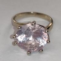 Solitario vintage oro bianco 18K e rosa di Francia
