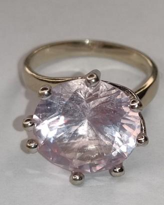 Solitario vintage oro bianco 18K e rosa di Francia