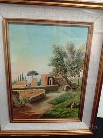 dipinto scorcio di Villa Adriana 