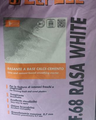 Rasante Bianco fine - F68 Rasa White 9 sacchi 25kg