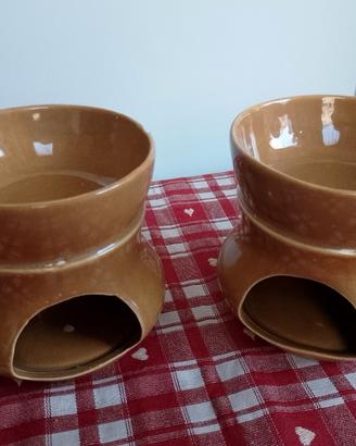 Coppia fornellini da tavola ceramica