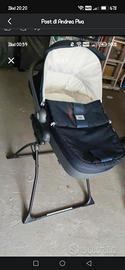 Passeggino trio gemellare con stand