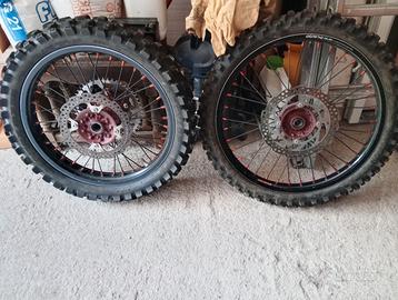 Ruote con cerchi Alpina tubeless 21/19 Kawa kx 450