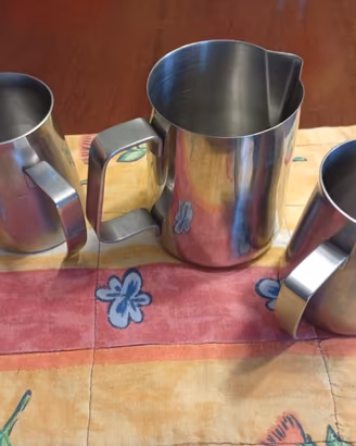 3 lattiere professionali in acciaio inox 18/10