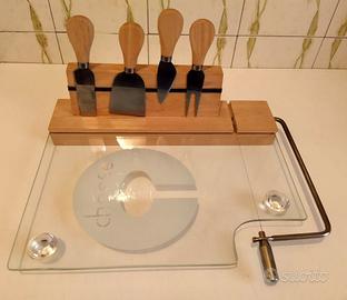 Tagliere formaggio vetro e legno