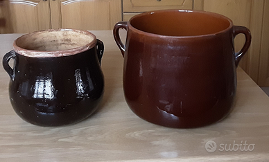 N.2 pentole in terracotta vintage
