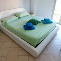 Letto Matrimoniale Contenitore in Ecopelle Bianca