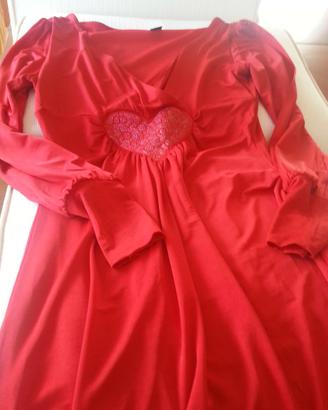 Abito Rocco Barocco rosso logo strass