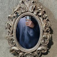 Specchiera Barocca Ovale Anticata 50x38 cm Stile V