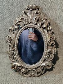 Specchiera Barocca Ovale Anticata 50x38 cm Stile V