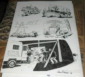 Disegno originale Valerio Piccioni su immigrazione