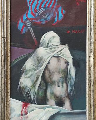 Armando DE STEFANO anno 1971 "W MARAT" cm 46x27