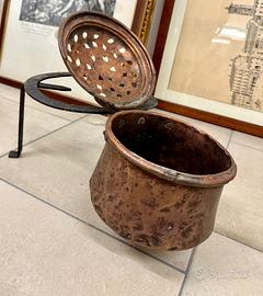 Pentola in rame primi ‘900 per caldarroste