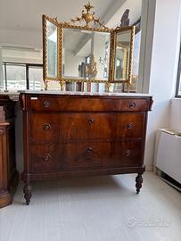 Cassettone '800 in legno con piano in marmo