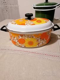 Pentola ovale anni70 MONETA FLOREALE