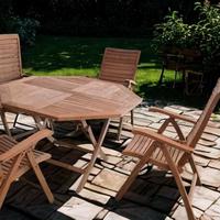 SET DA GIARDINO IN LEGNO TANJAYA TAVOLO + 4 SEDIE