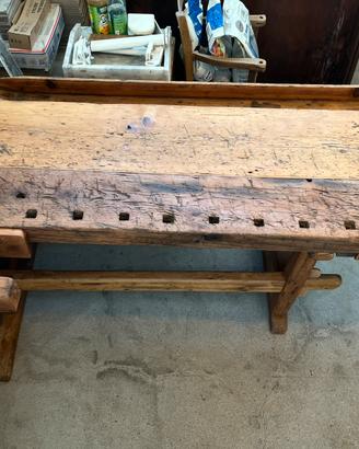 Tavolo da falegname restaurato