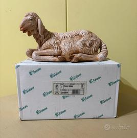 Pecora seduta vintage resina 65 cm Fontanini