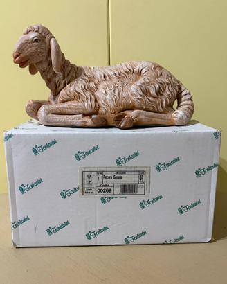 Pecora seduta vintage resina 65 cm Fontanini