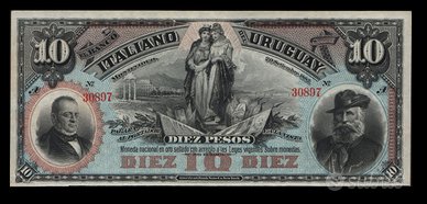Banconota 10 pesos 1887 -Banca Italiana -Uruguay