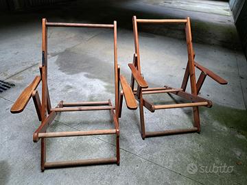 Chaise longues in legno d'epoca