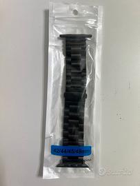 Cinturino compatibile Apple Watch metallo nero