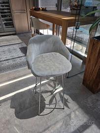 Coppia Sgabelli design velluto e acciaio premium