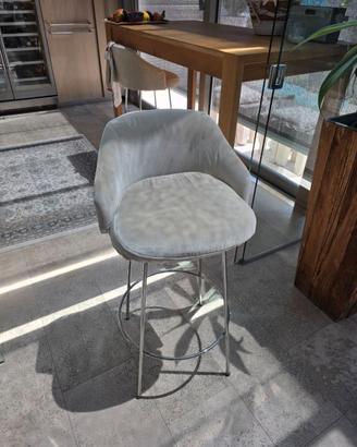 Coppia Sgabelli design velluto e acciaio premium