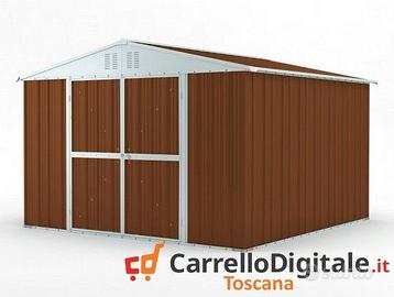 Box struttura lamiera Acciaio 327x307 legno scuro